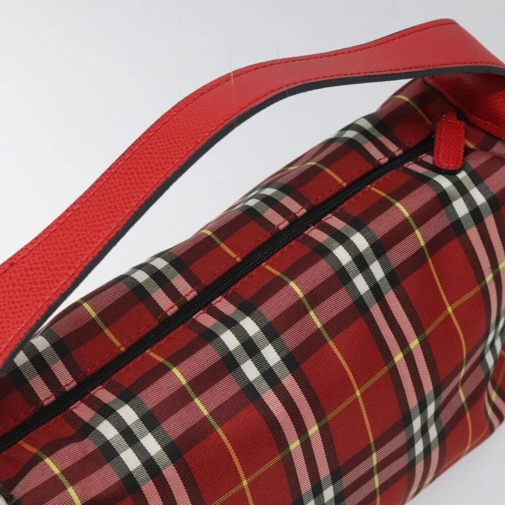 BURBERRY Nova Check Hand Bag Nylon Red Auth 110324 - Picture 7 of 14